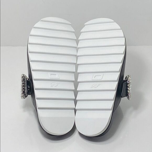Roger Vivier Slidy Crystal-buckled Leather Backless Loafers size 37 - Picture 13 of 14